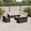 vidaXL Garden Sofa Set Black PE rattan Large Modular Garden Sofa Set