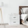 vidaXL Bedside Cabinet High gloss white Engineered wood Small