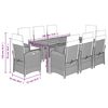 vidaXL Garden Dining Set Gray PE Rattan Large UV-resistant materials