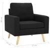 vidaXL Armchair Black Fabric (100% polyester), solid pine wood, rubberwood