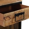 vidaXL Bedside Cabinet Natural wood, black Solid mango wood, iron Small