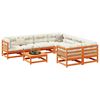 vidaXL Garden Sofa Set Wax brown, cream white