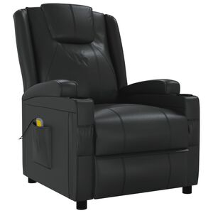 vidaXL Massage Chair Black Faux leather, metal, solid wood, plywood Single