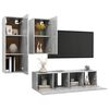 vidaXL TV Cabinet Set Set of 4 Concrete Gray Engineered wood Standard