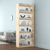 vidaXL Book Cabinet Natural wood Solid pine wood Large Storage
