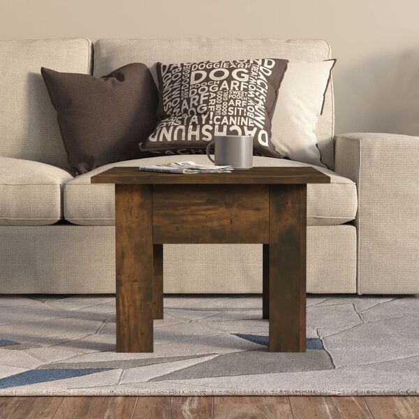 vidaXL Coffee Table Smoked Oak Engineered Wood 21.7x21.7x16.5 in