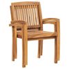 vidaXL Patio Chairs 2 pcs with Cream Cushions Solid Teak Wood