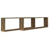 vidaXL Wall Cube Shelves 2 pcs Smoked Oak 39.4x5.9x11.8" Engineered Wood