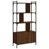 vidaXL Bookcase Brown Oak Engineered wood and steel Tall Bookcase