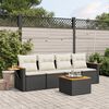 vidaXL Garden Sofa Set Black, Cream White