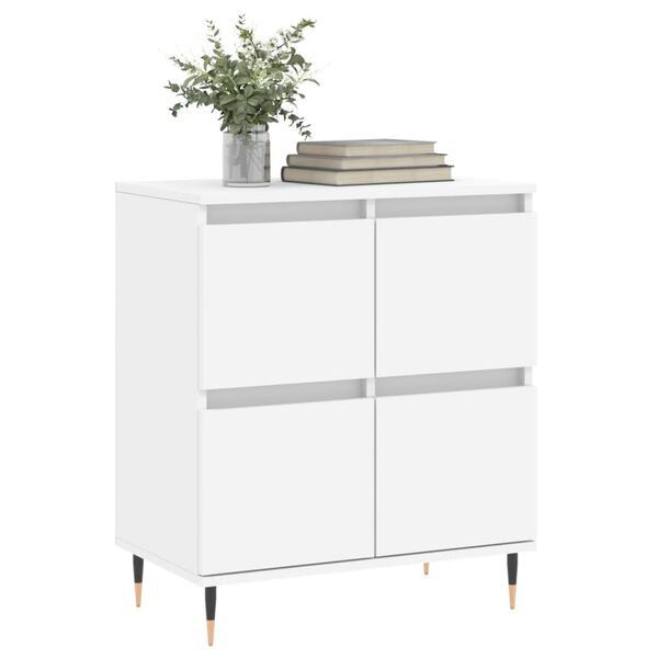 vidaXL Sideboard White Engineered wood, Iron Medium Sideboard
