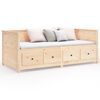 vidaXL Day Bed Natural pine Solid Pine Wood Small Single Day Bed
