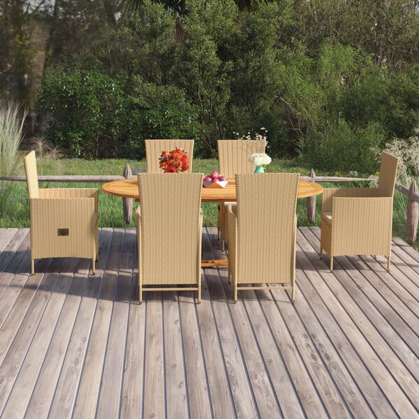 vidaXL Dining Set Beige