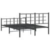 vidaXL Bed Frame Black Powder-Coated Steel 55.1 x 74.8 in Modern