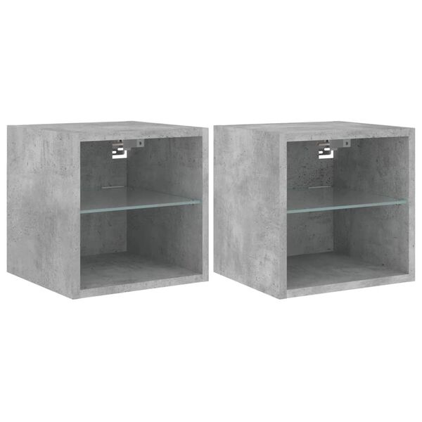 vidaXL TV Wall Cabinet Set of 2 Concrete grey Engineered wood