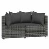 vidaXL Patio Lounge Set Gray PE rattan Standard Adjustable Feet