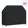 vidaXL BBQ Cover Set of 2 Black 420D Oxford fabric with PU coating Large