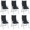 vidaXL Highback Chair Cushion Set of 6 Black