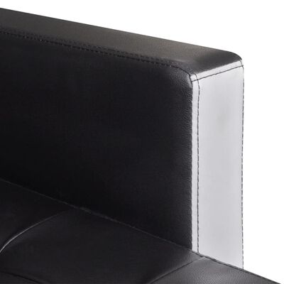 vidaXL L-shaped Sofa Bed Artificial Leather Black and White