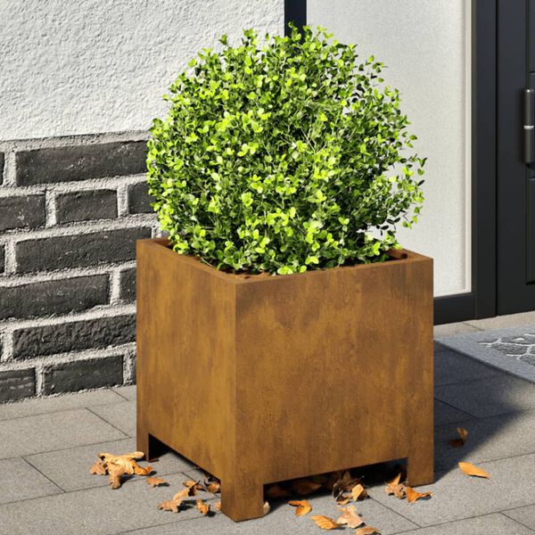 vidaXL Garden Planter Set of 2 Brown Weathering steel Medium