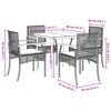 vidaXL Garden Dining Set Black, Cream White