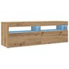 vidaXL TV Cabinet Artisan Oak Engineered Wood 47.2x13.8x15.7 in
