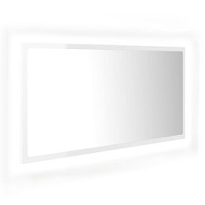 vidaXL Mirror High gloss white Engineered wood, Acrylic
