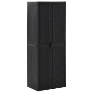 vidaXL Garden Cabinet Black Polypropylene Large Garden Cabinet