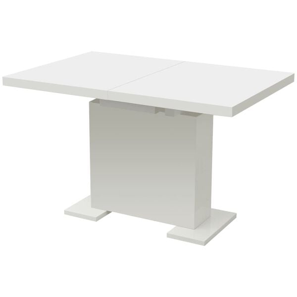 vidaXL Kitchen Table High gloss white MDF and Steel Extendable