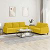 vidaXL Sofa Set Yellow Velvet, Metal, Textilene, Plywood, Foam