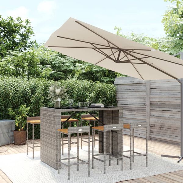vidaXL Garden Bar Set Grey