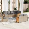 vidaXL Garden Sofa Set Beige PE rattan 8 Piece Adjustable Feet