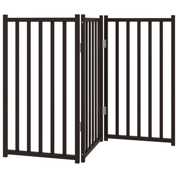 vidaXL Dog Gate Set of 3 Black Solid fir wood 59.1 in long