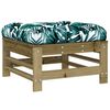 vidaXL Garden Footstool Natural wood, Leaf pattern