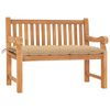 vidaXL Patio Bench with Cushion 47.2" Solid Teak Wood