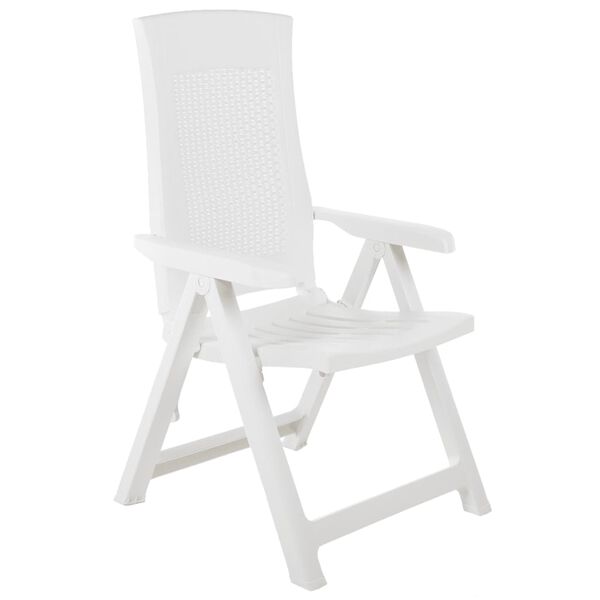 vidaXL Garden Chair Set of 2 White Plastic Standard