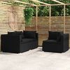 vidaXL Garden Lounge Set Black PE rattan Medium Modular