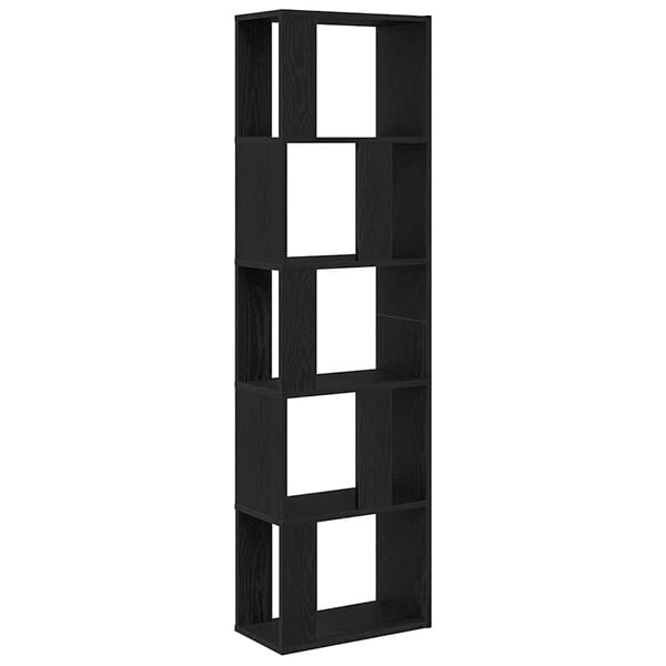 vidaXL Book Cabinet Black oak Engineered wood Tall Book Cabinet