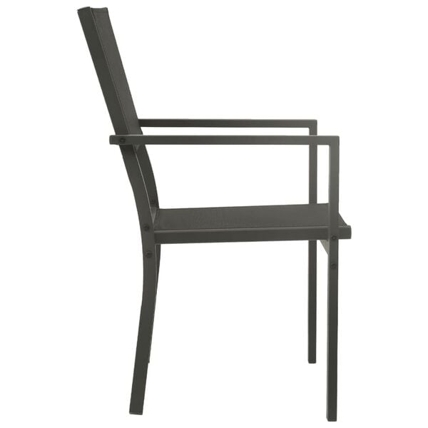 vidaXL Garden Chair Set of 4 Black and Anthracite