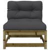 vidaXL Patio Sofa Armless with Cushions and Footstool