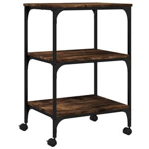 vidaXL Printer Stand 3-Tier Smoked Oak 19.7"x16.1"x29.5" Engineered Wood