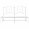 vidaXL Bed Frame White Powder-Coated Steel Double Bed Frame