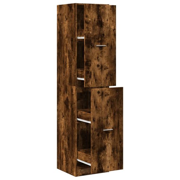 vidaXL Apothecary Cabinet Smoked Oak Engineered Wood Large