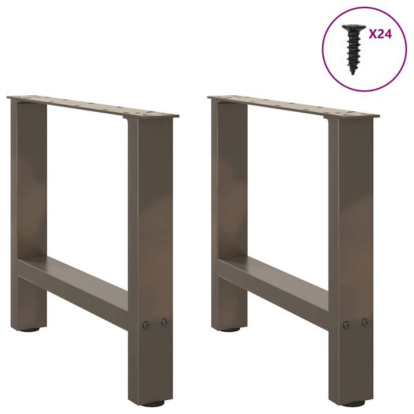 vidaXL Coffee Table Leg Set of 2 Natural Steel Powder-coated steel