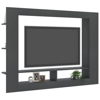 vidaXL TV Stand Gray 59.8"x8.7"x44.5" Engineered Wood