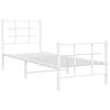 vidaXL Metal Bed Frame without Mattress with Footboard White 29.5"x74.8"