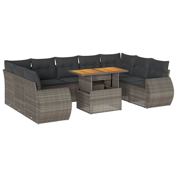 vidaXL Garden Sofa Set Grey, Dark Grey