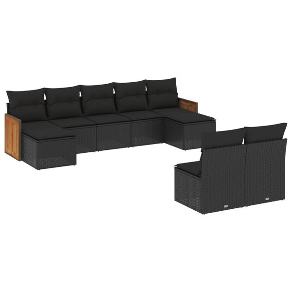 vidaXL Garden Sofa Set Black