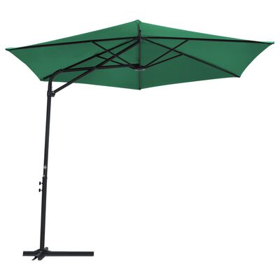 vidaXL Outdoor Parasol with Steel Pole 118.1" Green