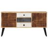 vidaXL Sideboard Natural wood with brown and black tones Solid Mango Wood